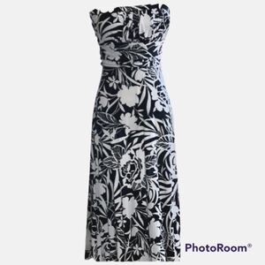 WHBM WHITE House Black Market Strapless floral Maxi Dress summer beach small